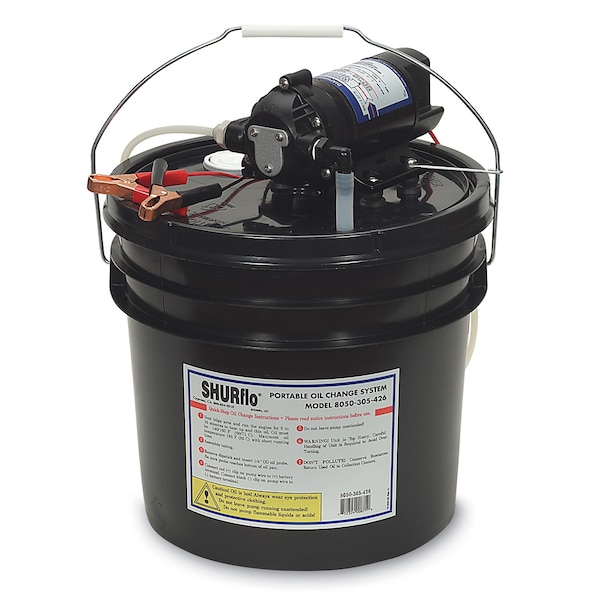 Pentair Shurflo Oil Change Pump w/3.5 Gallon Bucket - 12 VDC, 1.5 GPM 8050-305-426 - main